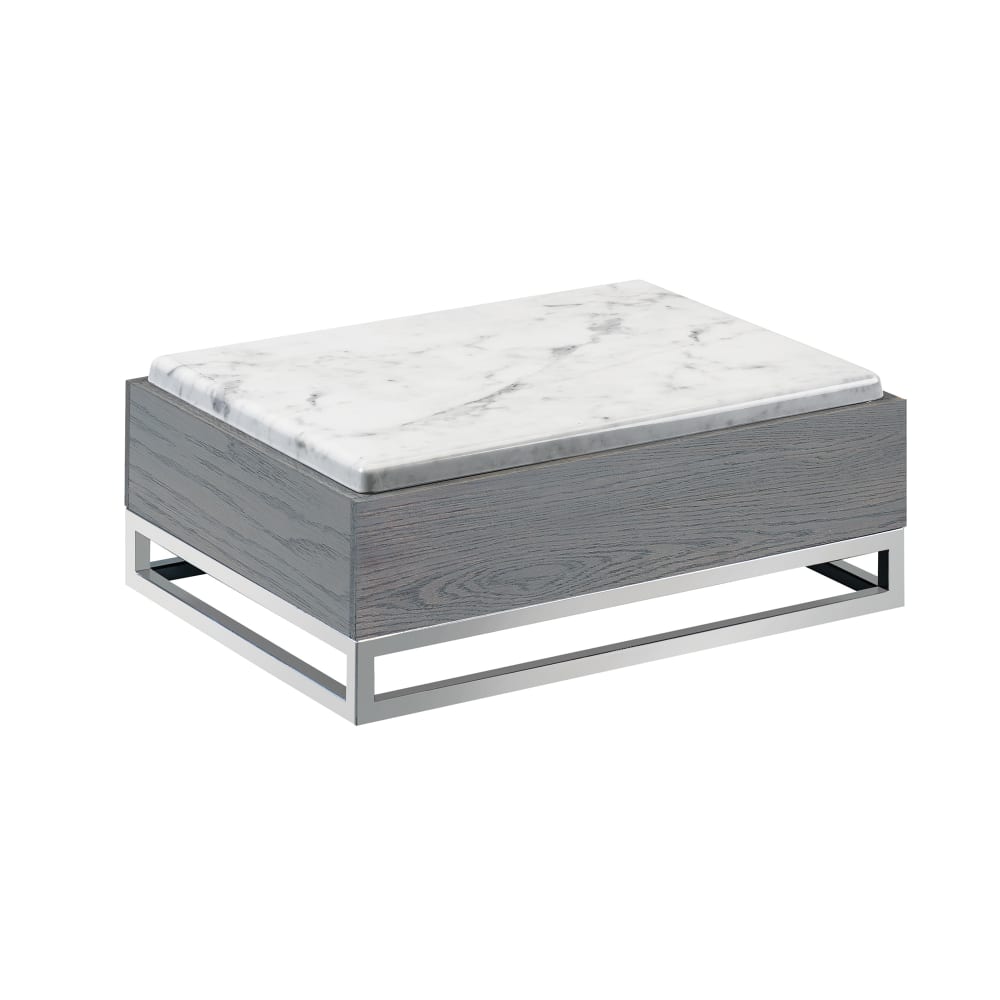151-3822683 Rectangular Display Riser w/ Melamine Top, 15" x 11" x 6 1/4", Gray