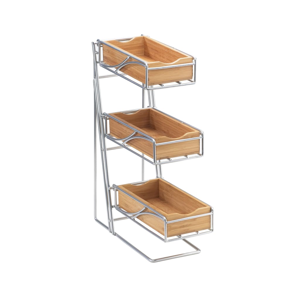 151-12353960 Condiment Organizer w/ (3) Bins - Silver