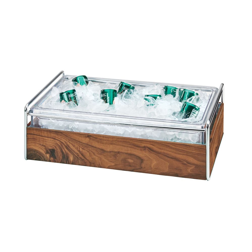 151-37021249 Rectangular Ice Housing - 21 3/4"L x 13 1/2"W x 7 1/4"H, Wood/Chrome...