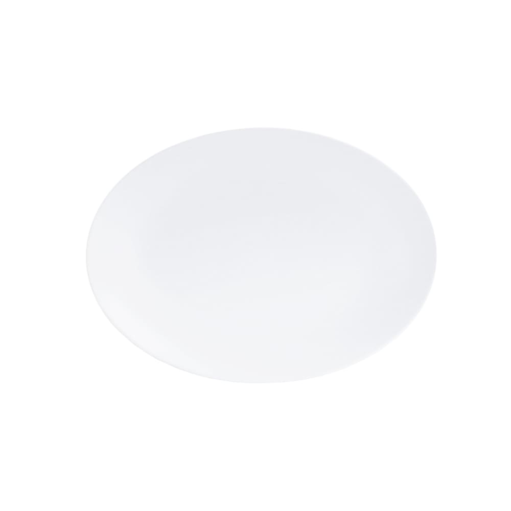 151-223911115 10 3/4" Oval Melamine Plate, White/Matte Finish