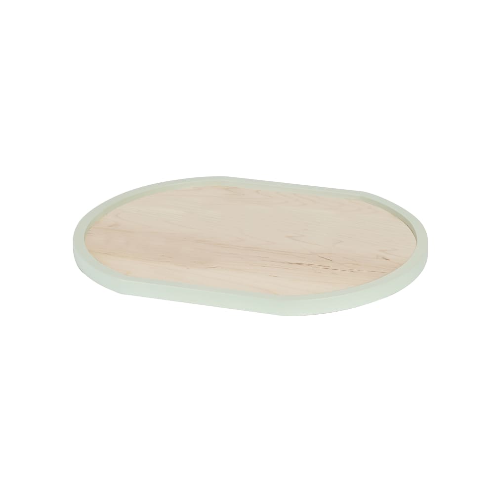 151-223791316107 Oval Serving Tray - 13" x 16", Blonde Maple w/ Matcha Rim