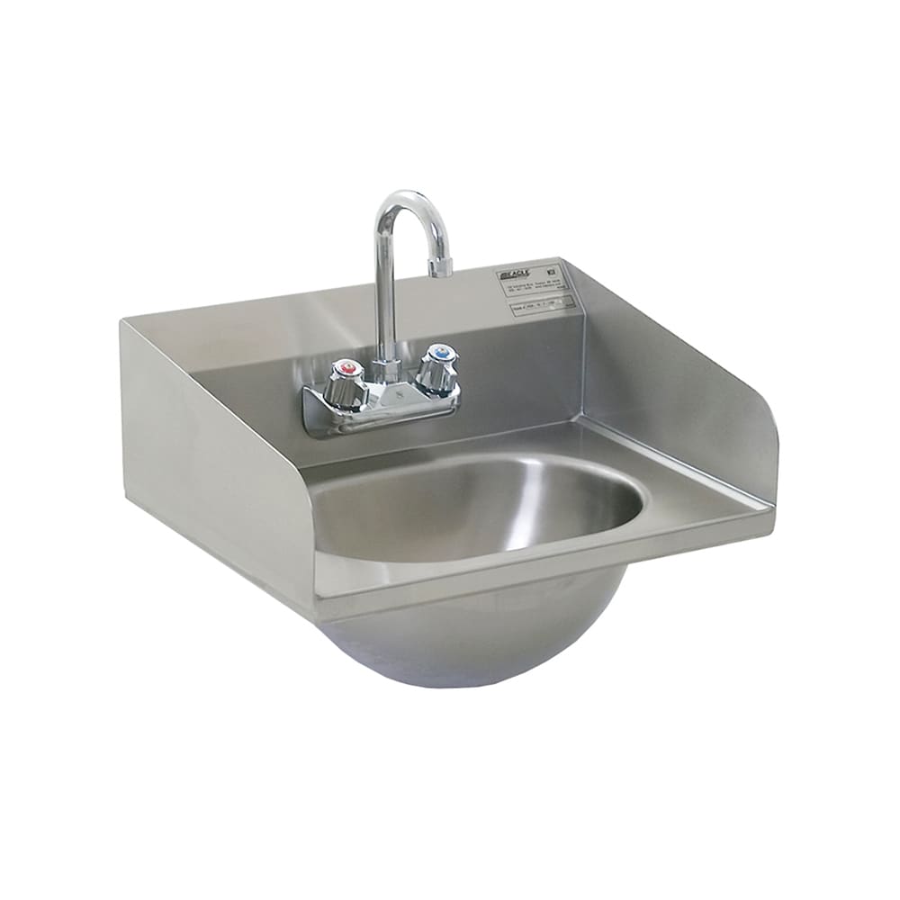 241-HSA10FLRS Wall Mount Commercial Hand Sink w/ 13 1/2"L x 9 3/4"W x 6 3/4"D Bowl...