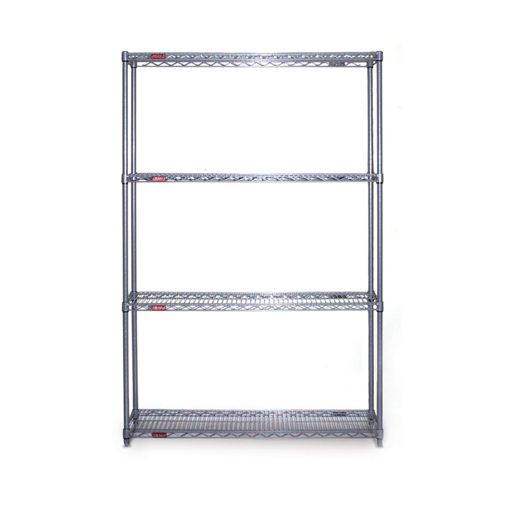 241-S4631836V 36" NSF 4-Tier Heavy-Duty Epoxy Coated Wire Shelving Unit - 18"W, 63&quot...