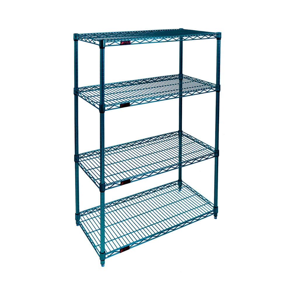 241-S4742472VGX 72" NSF 4-Tier Heavy-Duty Epoxy Coated Wire Shelving Unit - 24"W, 74&qu...