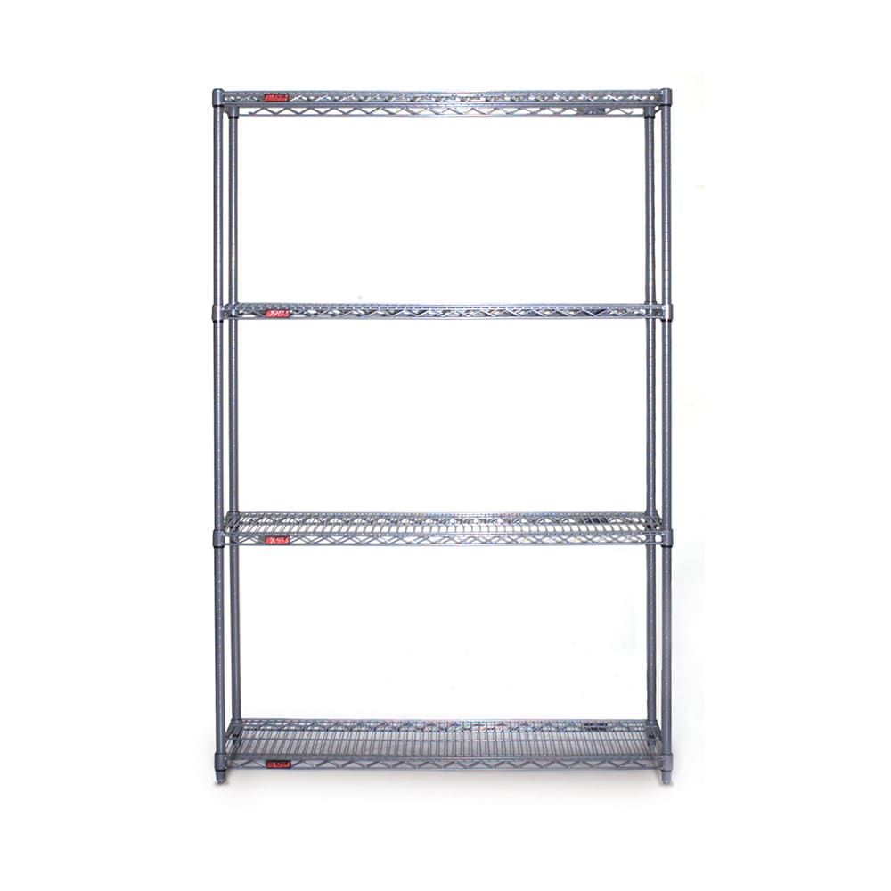 241-S4631848V 48" NSF 4-Tier Heavy-Duty Epoxy Coated Wire Shelving Unit - 18"W, 63&quot...