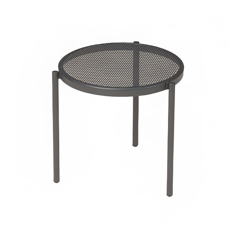 185-100AIRON 16" Round Disco Indoor/Outdoor Low Table - Steel, Antique Iron