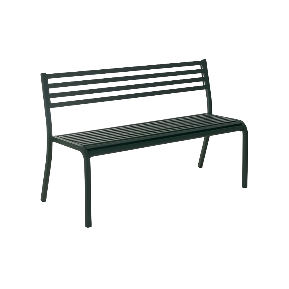 185-158ABLACK 50 1/2" Segno Stacking Bench - Indoor/Outdoor, Steel Frame, Antique Black