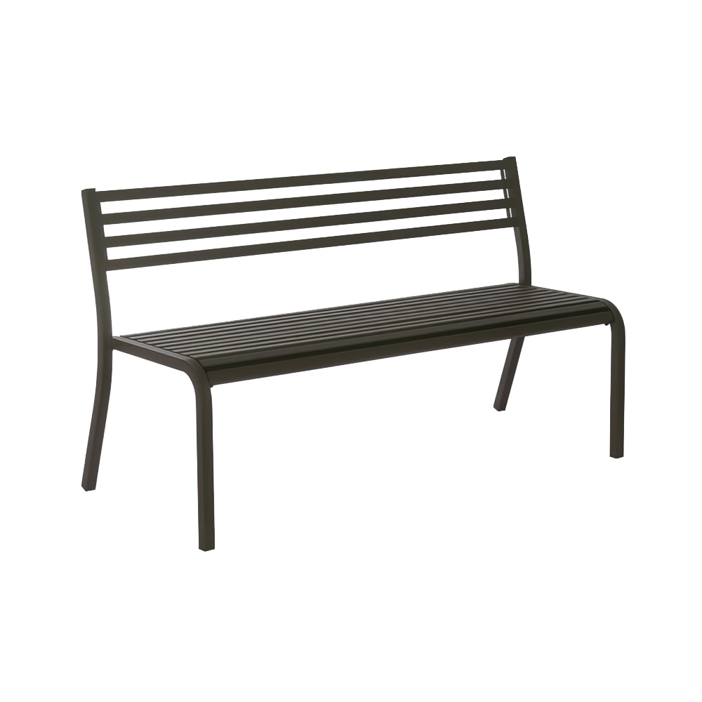 185-159ABRONZE 66" Segno Stacking Bench - Indoor/Outdoor, Steel Frame, Antique Bronze