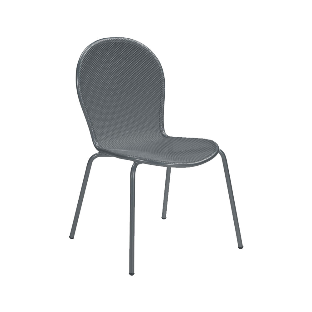 185-111AIRON Ronda Indoor/Outdoor Stackable Side Chair - Steel, Gray