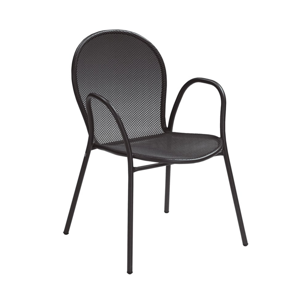 185-116HDBLACK Ronda Heavy Duty Indoor/Outdoor Stackable Armchair - Steel, Black