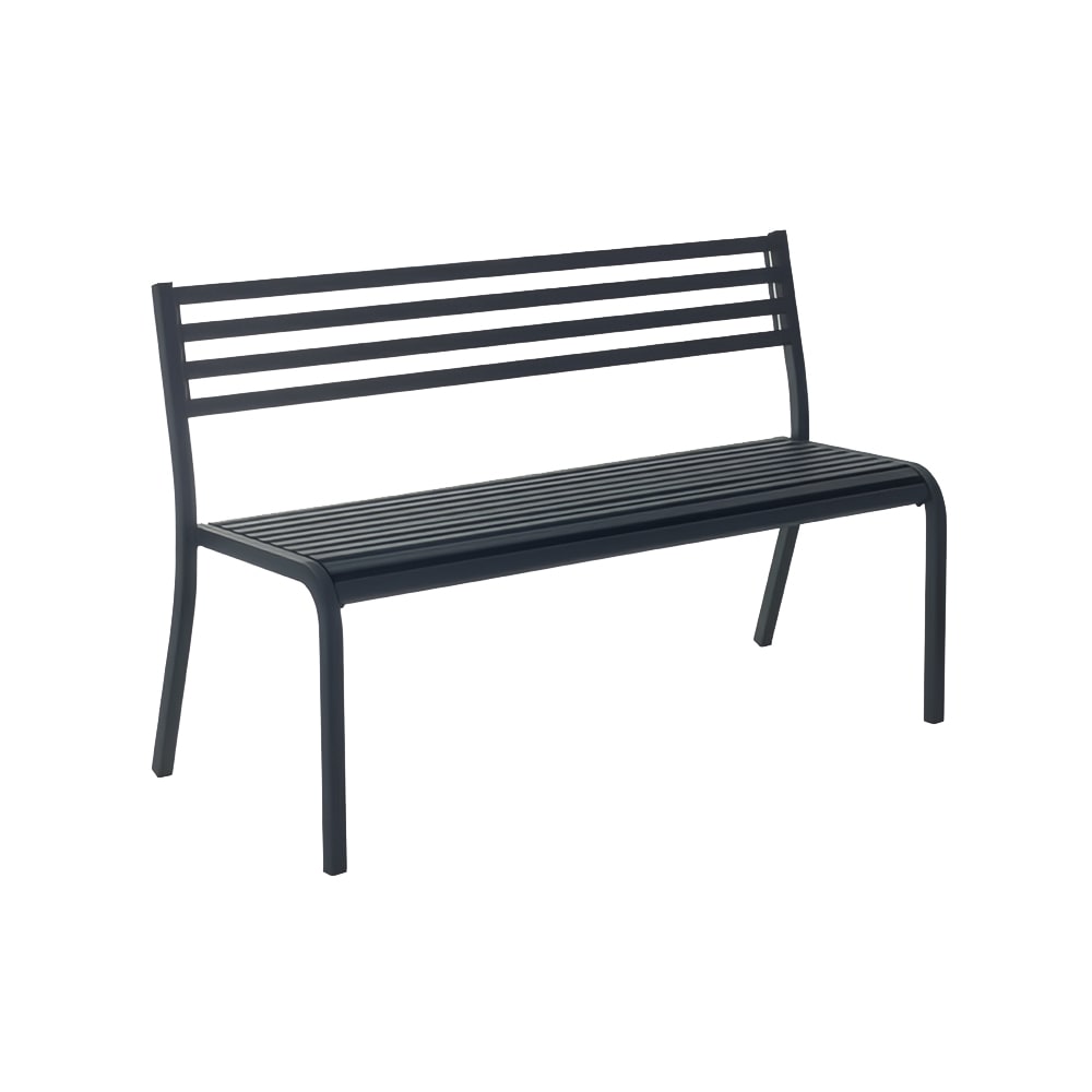 185-158AIRON 50 1/2" Segno Stacking Bench - Indoor/Outdoor, Steel Frame, Antique Iron