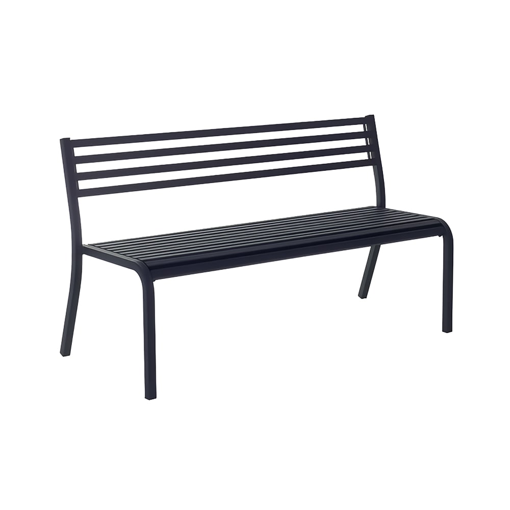 185-159AIRON 66" Segno Stacking Bench - Indoor/Outdoor, Steel Frame, Antique Iron