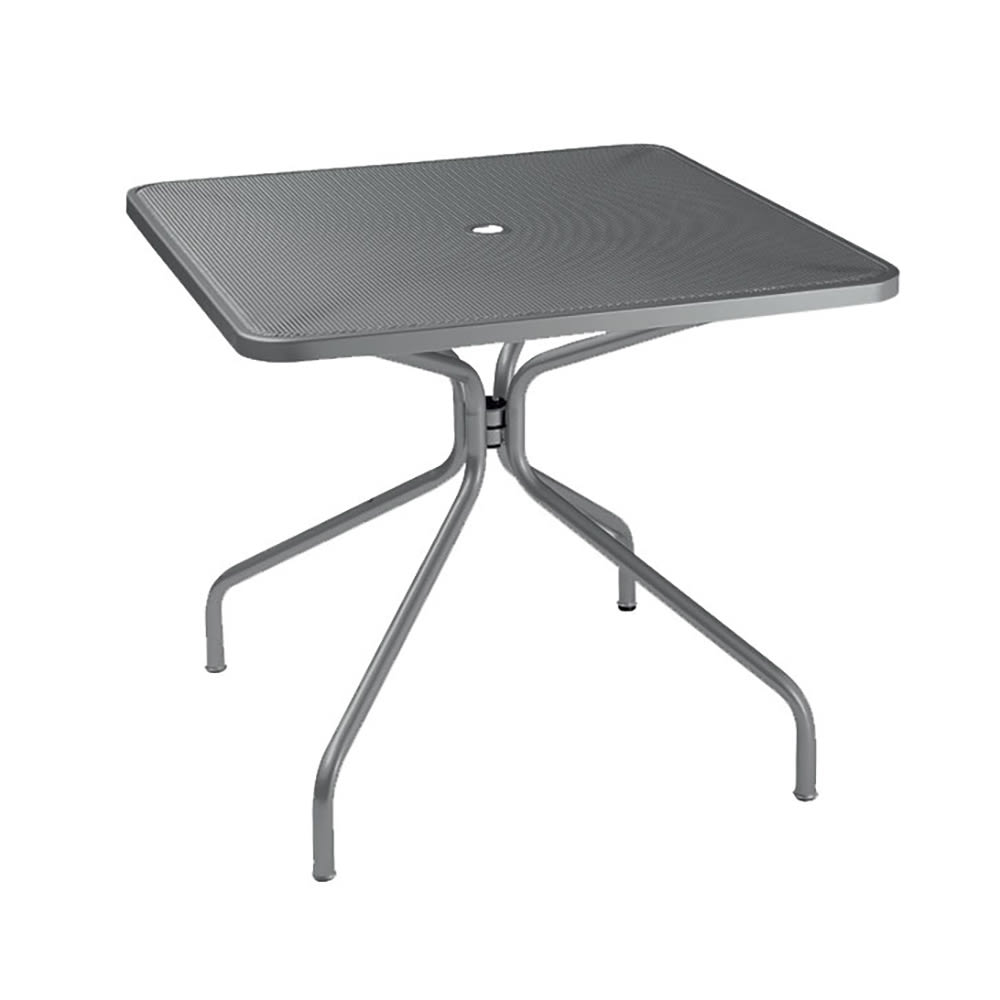 185-802AIRON 36" Square Cambi Indoor/Outdoor Table w/ Umbrella Hole - Steel, Antique Iron