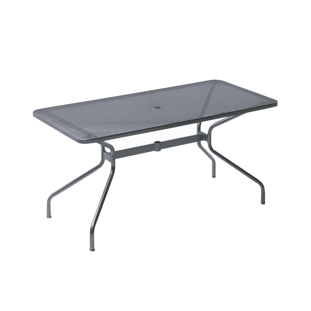 185-807AIRON Rectangular Indoor/Outdoor Drink Table w/ Umbrella Hole - 48" x 32", Steel...