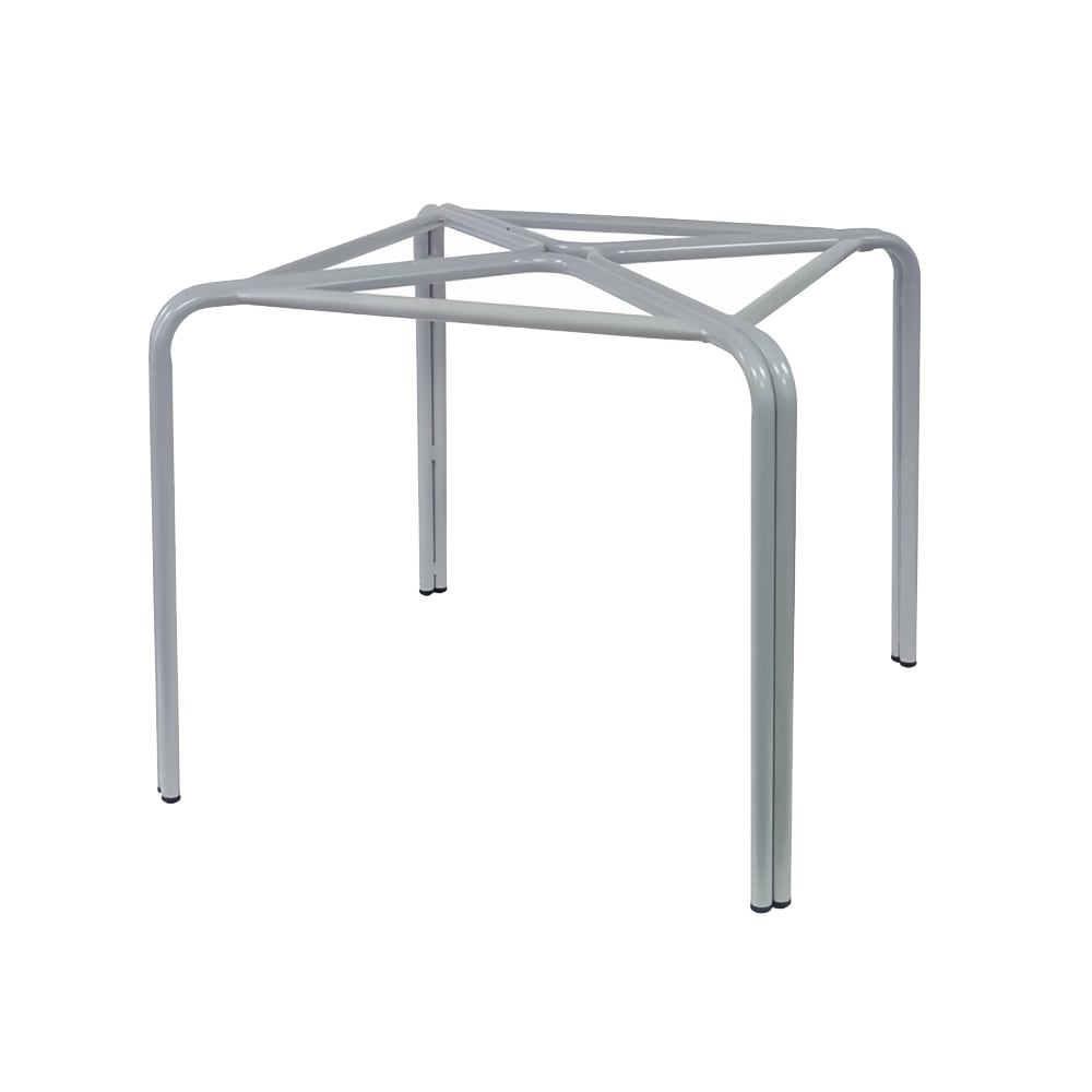 185-1341 36" Square Zeus Indoor/Outdoor ADA Table Base - Cast Aluminum, Silver