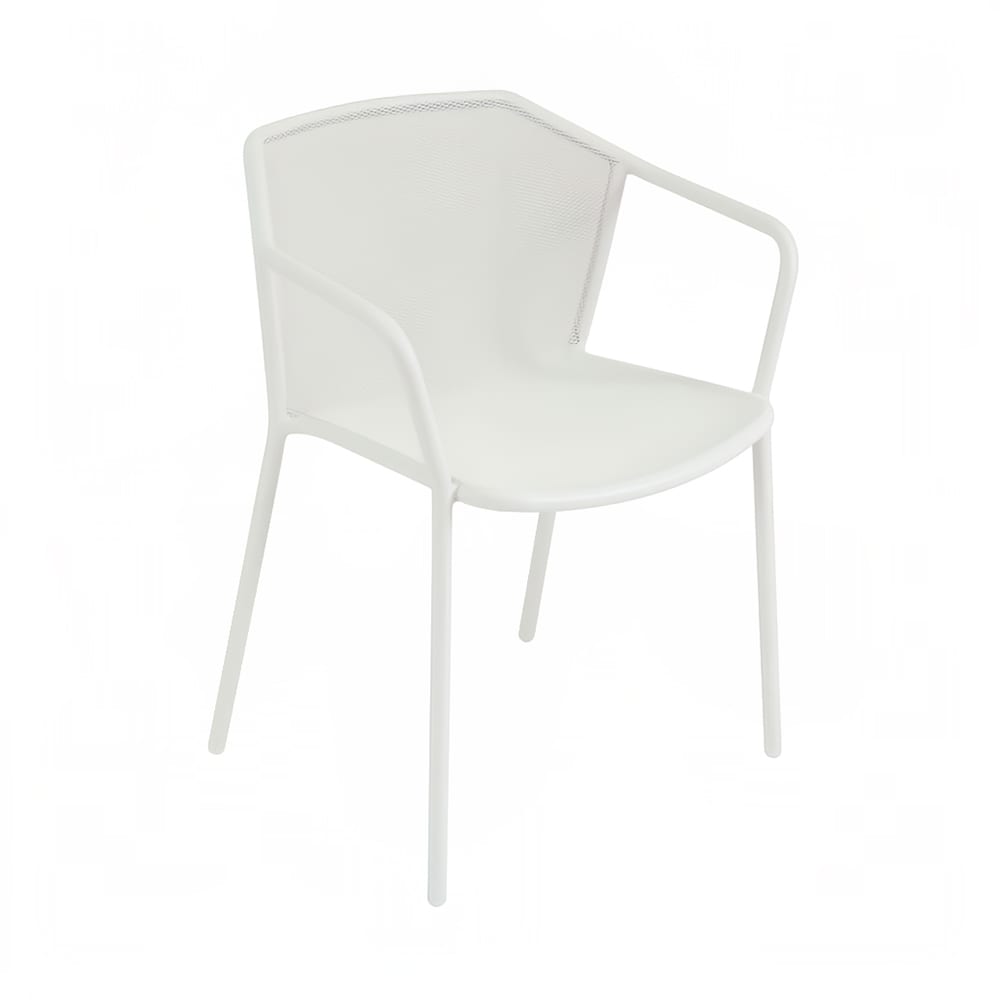 185-52223 Darwin Indoor/Outdoor Stackable Armchair - Steel, White