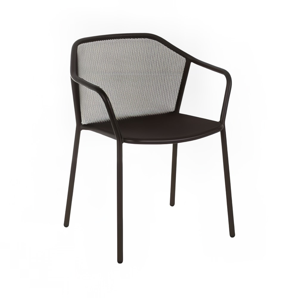 185-52224 Darwin Indoor/Outdoor Stackable Armchair - Steel, Black