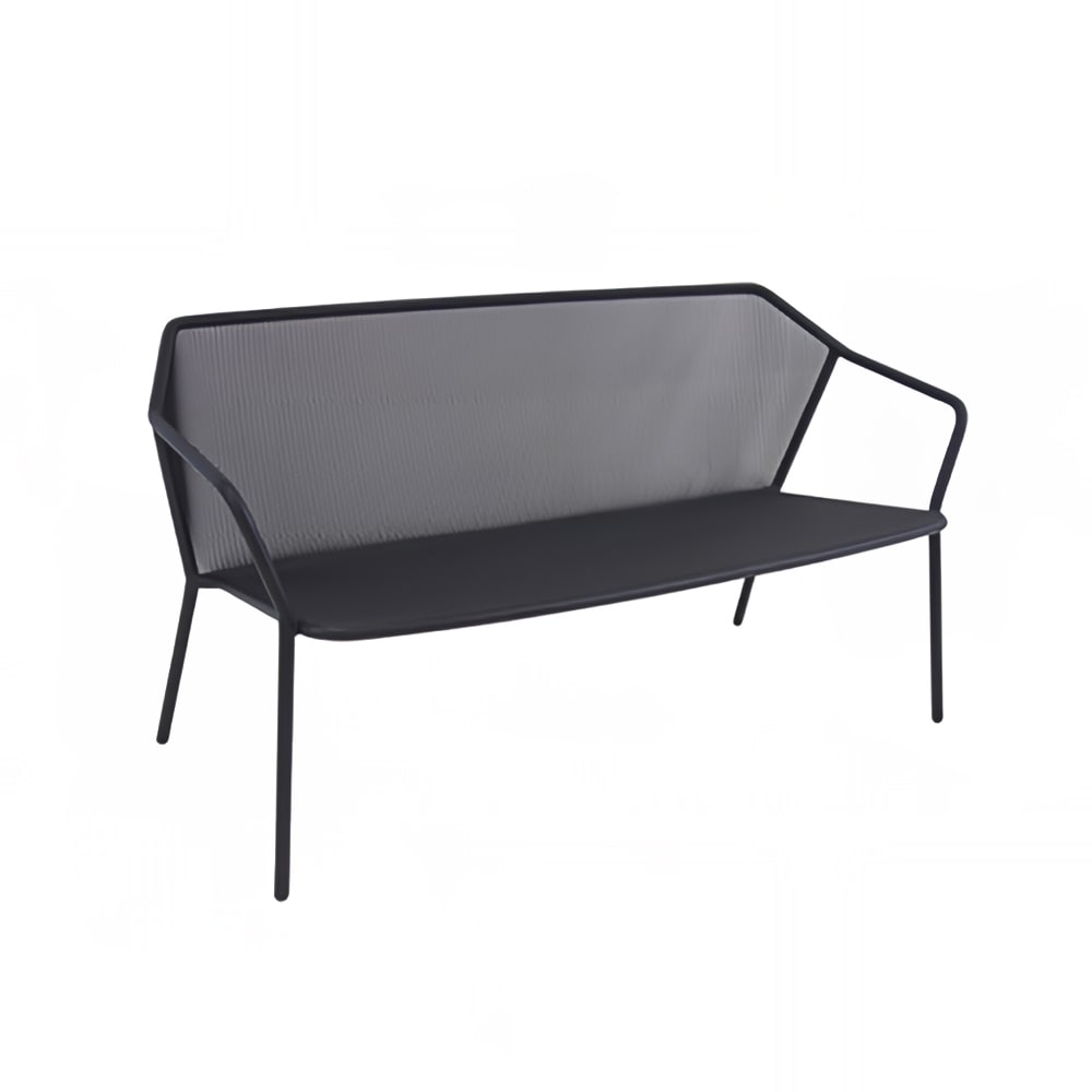 185-52723 55" Outdoor Loveseat w/ Steel Mesh Back & Seat - Steel Frame, White
