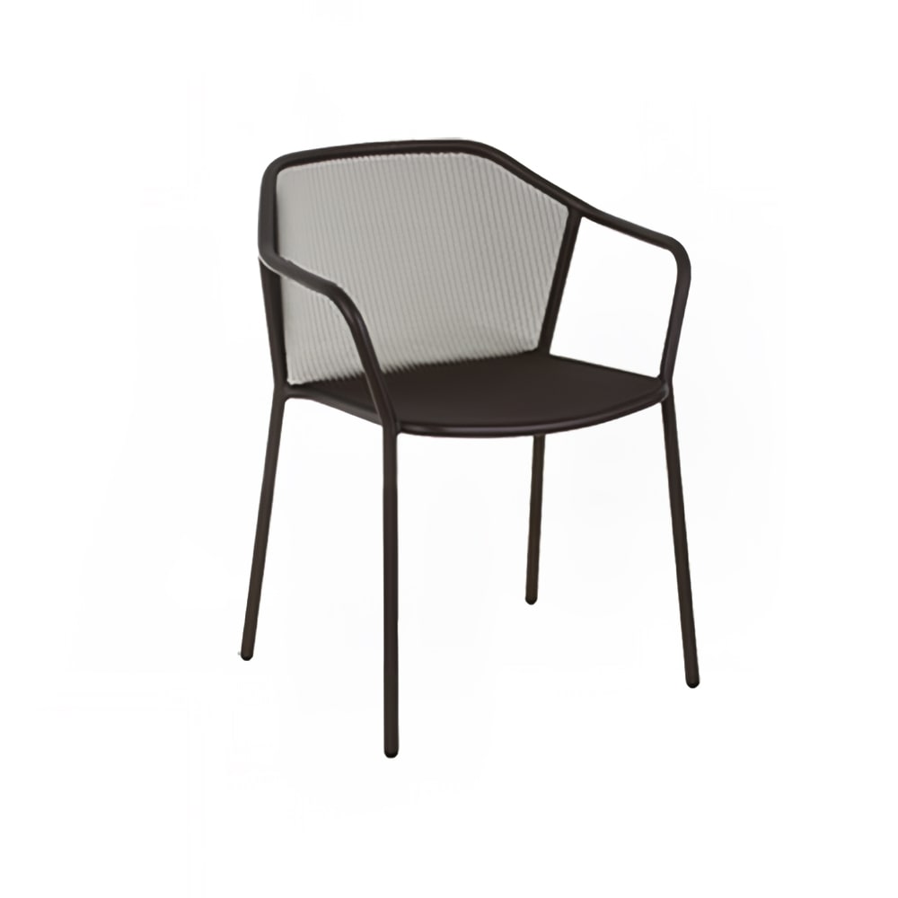 185-52273 Darwin Indoor/Outdoor Stackable Armchair - Steel, Gray
