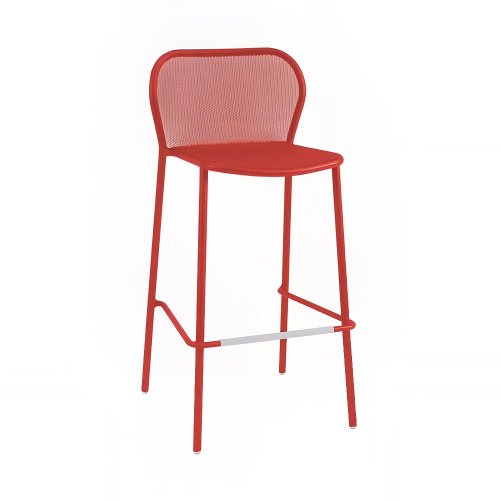 185-52350 40 1/2" Darwin Barstool w/ Mesh Back & Seat - Steel, Antique Cherry