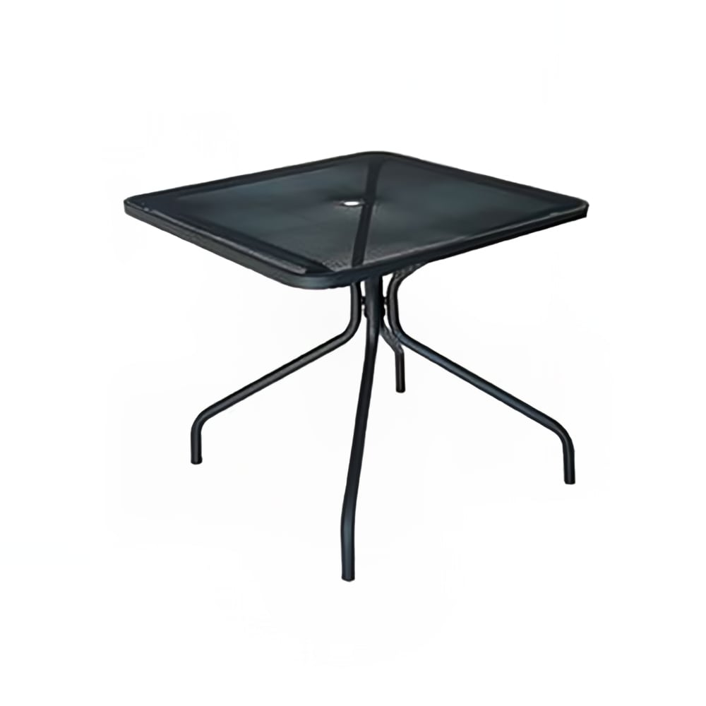 185-80273 36" Square Outdoor Dining Height Table w/ Umbrella Hole - Steel, Cement