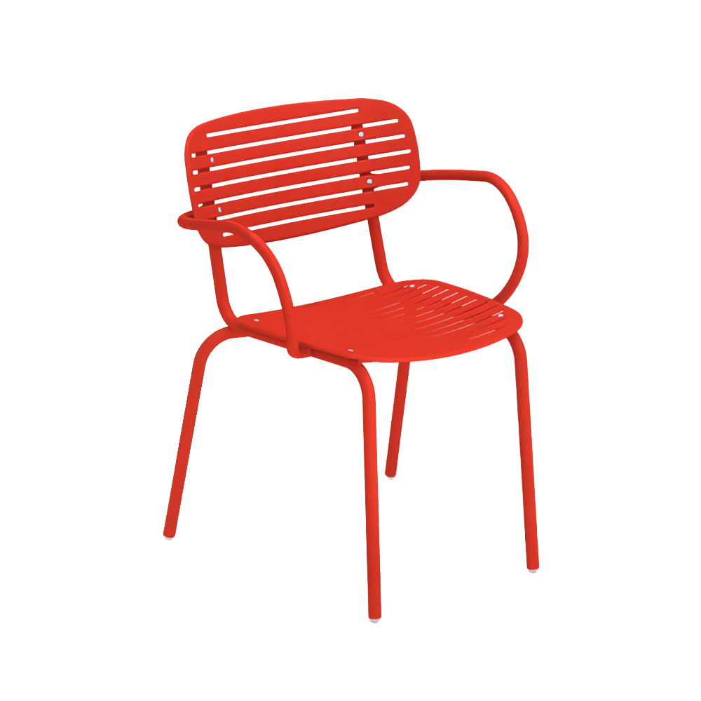 185-64050 Mom Indoor/Outdoor Stackable Armchair - Steel, Red