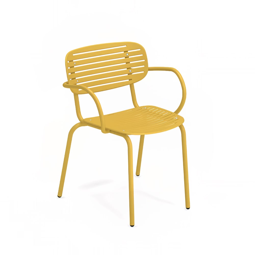 185-64062 Mom Indoor/Outdoor Stackable Armchair - Steel, Yellow