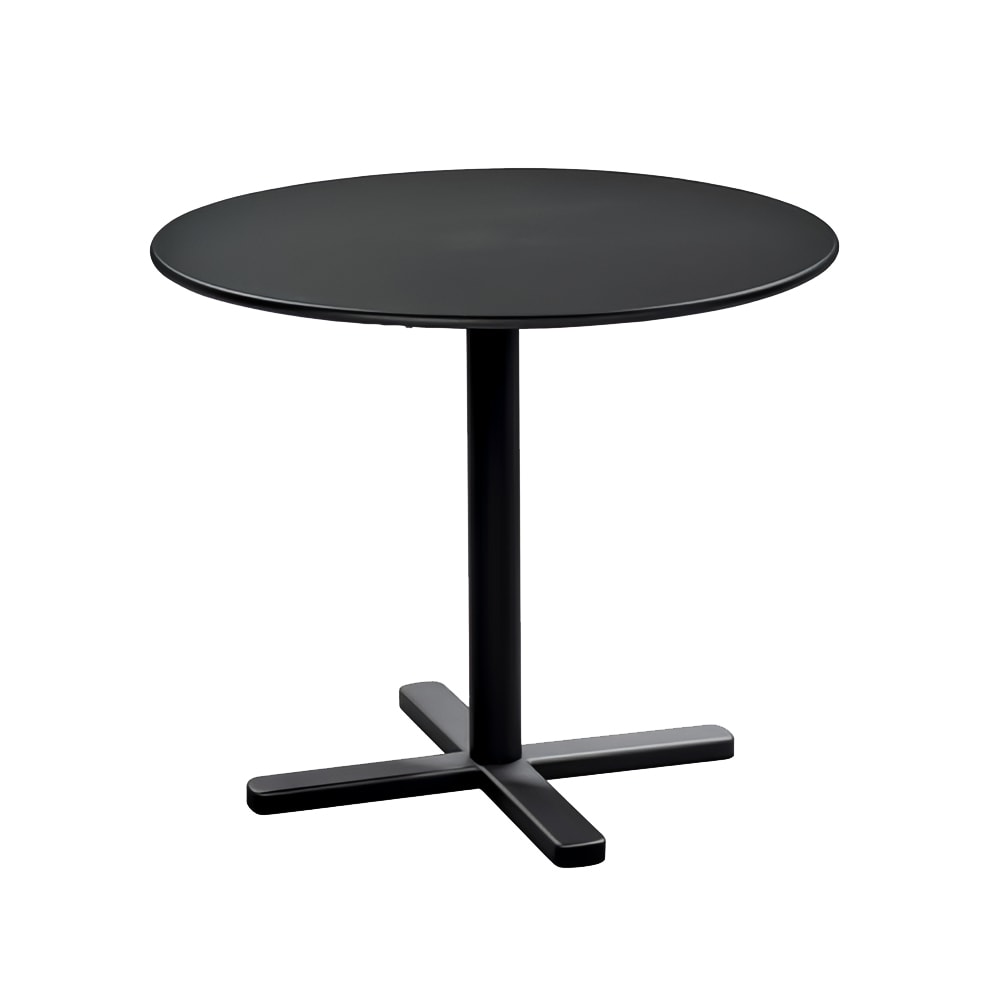 185-84924 32" Round Outdoor Dining Height Table - Steel, Black