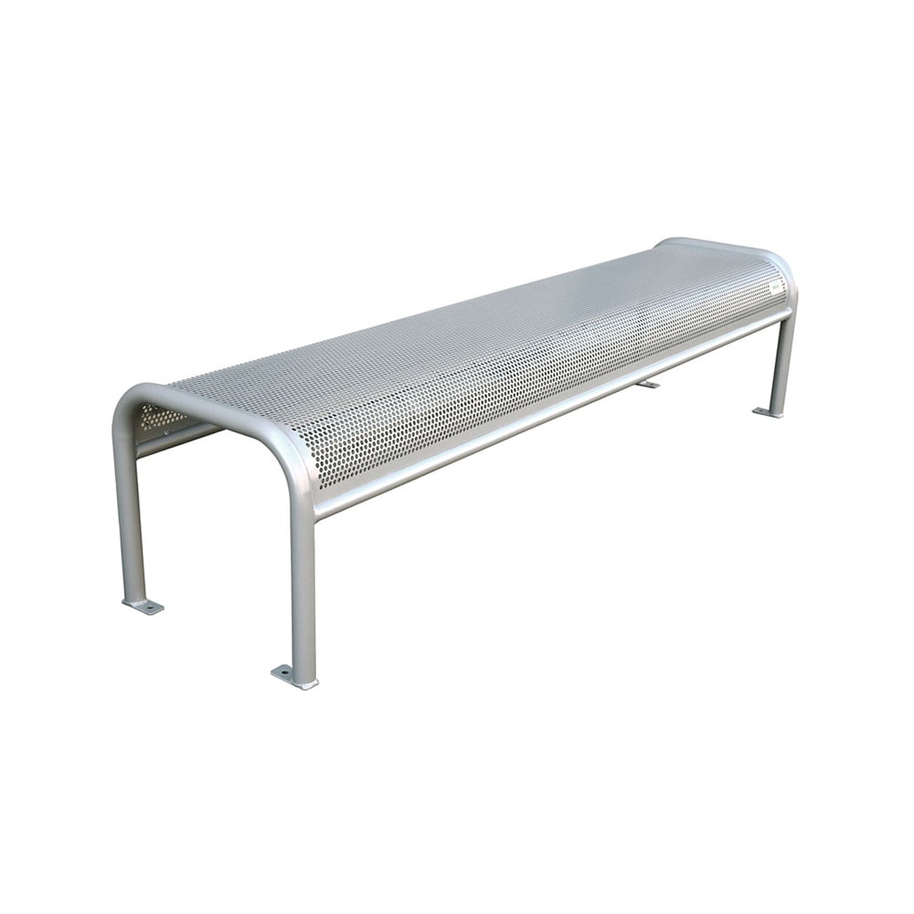 185-U340B 81" Valles Backless Bench - Outdoor, Steel Frame, Silver