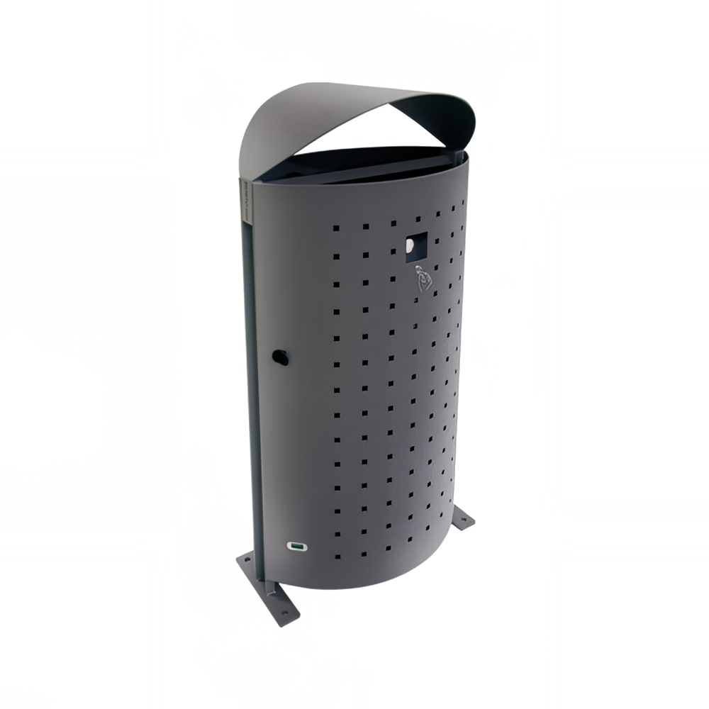 185-U694L 51 gal Dara Litter Bin - Outdoor, Steel, Gray