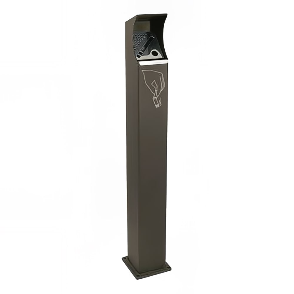 185-UVC1RAL8019 39 1/2" Pole Cigarette Receptacle - Steel, Grey Brown
