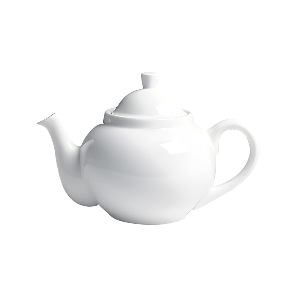 057-61016PL 32 oz Dynasty Coffee Pot/Teapot w/ Handle & Lid - Ceramic, White