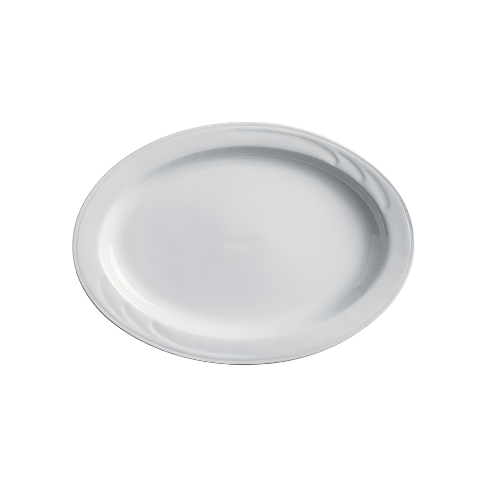 057-301103 10-1/4" x 7-1/4" Oval Bostonian Platter - Ceramic, White
