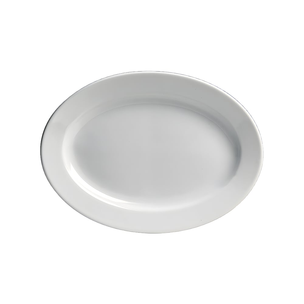 057-610113 11-1/2" x 8-1/2" Oval Dynasty Platter - Ceramic, White