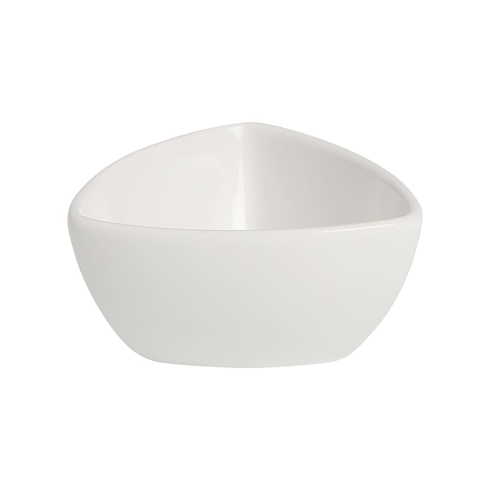 057-7110834F 2 oz Triangular Delta Bowl - Ceramic, White