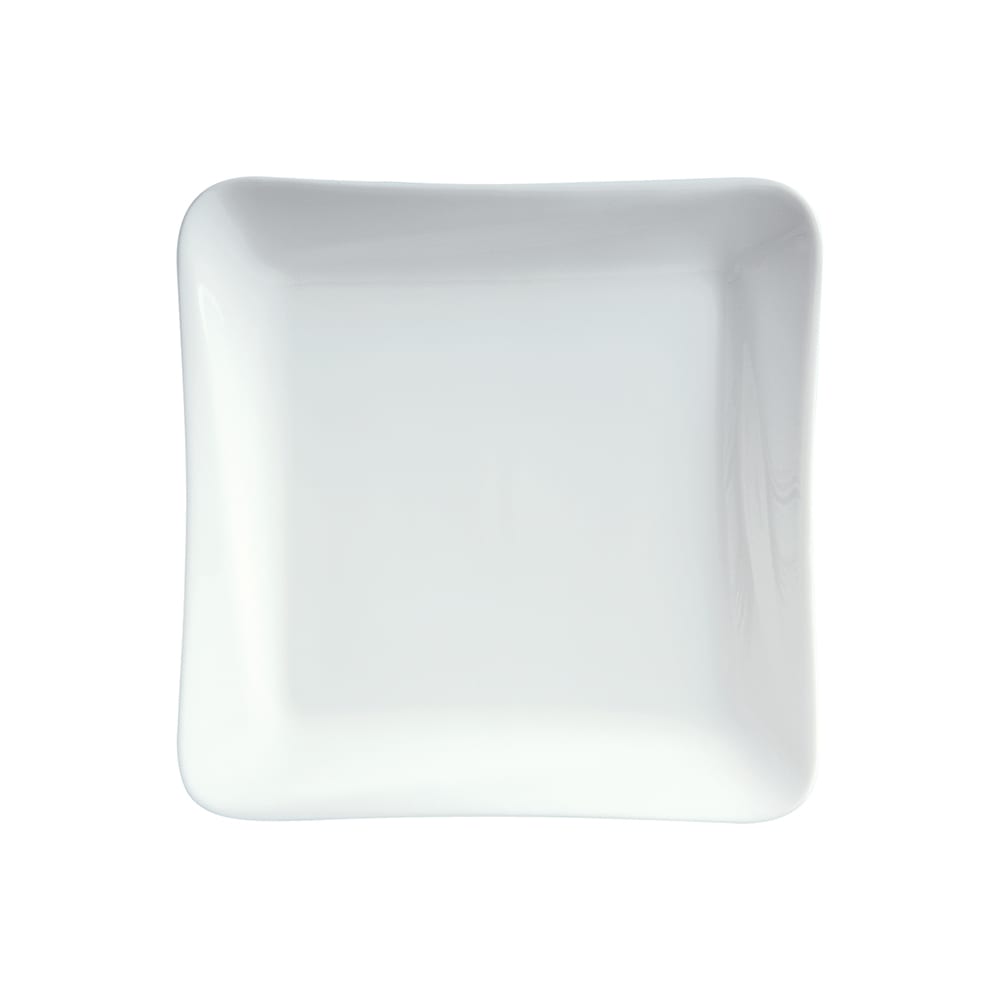057-70791 9" Square Slant Plate - Ceramic, White