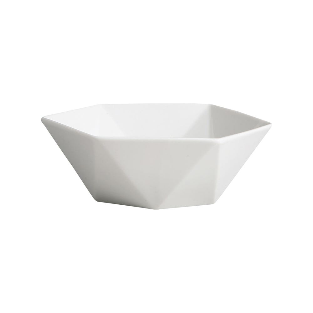 057-70894 52 oz Hexagonal Dimond Fusion Plate - Ceramic, White
