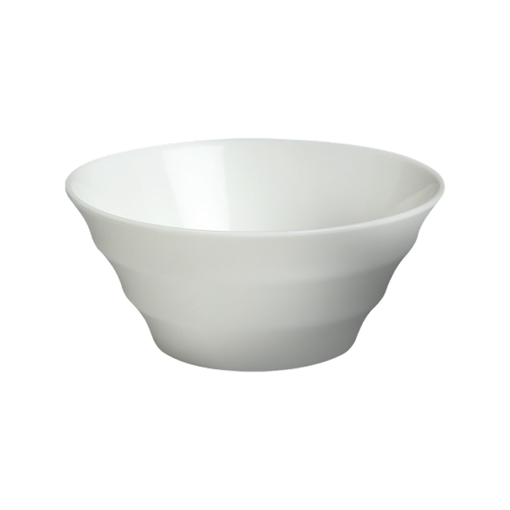057-711184 46 oz Round Fusion Ribbed Bowl - Ceramic, White