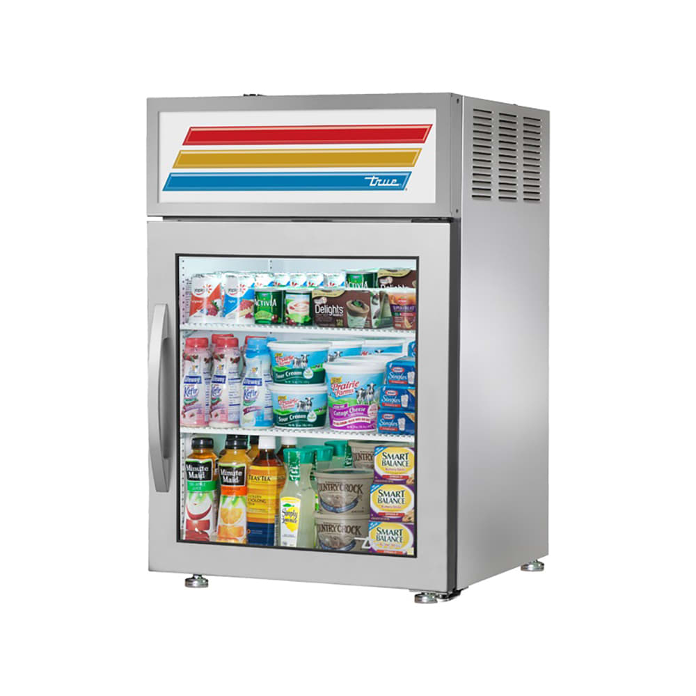 598-GDM05SHCFGD01 24" Countertop Display Refrigerator w/ Front Access - Swing Door, Stainles...