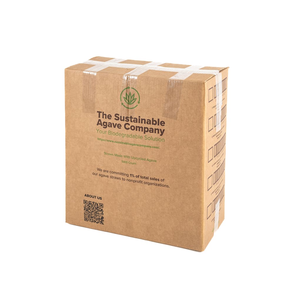Sustainable Agave NFST219BRD 8" Wrapped Jumbo Straws Upcycled Agave