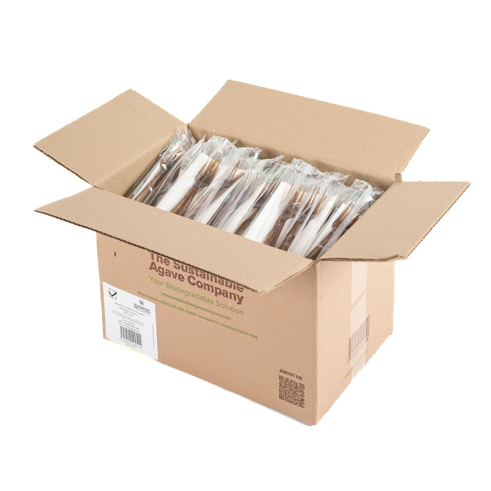 Sustainable Agave SPKNAGA600WPD Disposable Spork Upcycled Agave, Brown