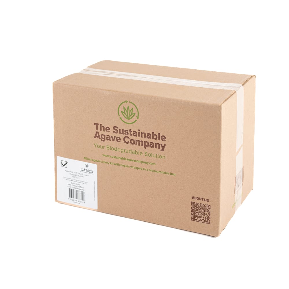 Sustainable Agave CUTAGAKIT250 Disposable Cutlery Set Upcycled Agave