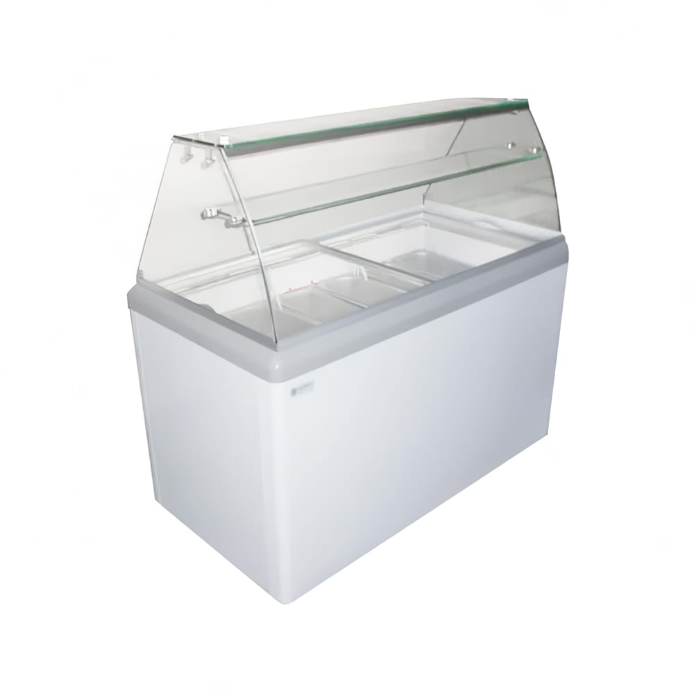 864-HBG10HC 59 1/2" Stand Alone Gelato Dipping Cabinet w/ 10 Pan Capacity - White, 115v