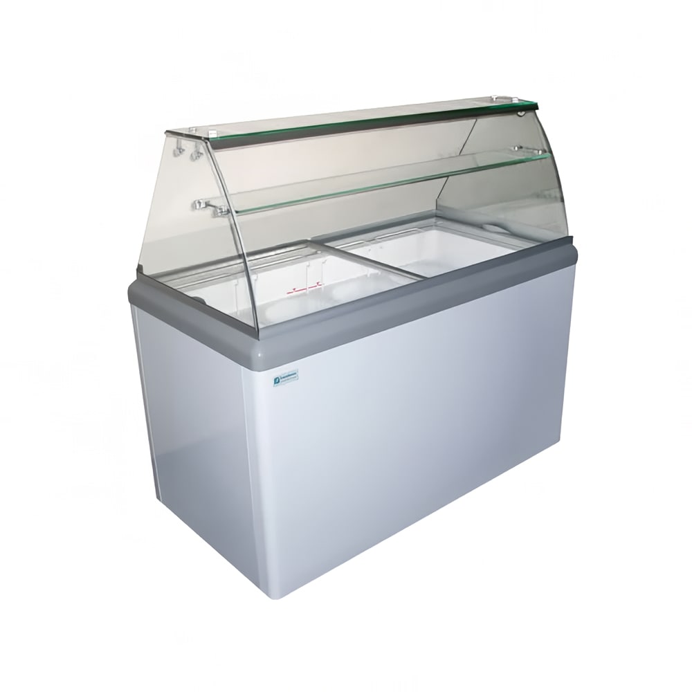 864-HBD8HC 51 3/4" Stand Alone Ice Cream Dipping Cabinet w/ 14 Tub Capacity - White, 115v