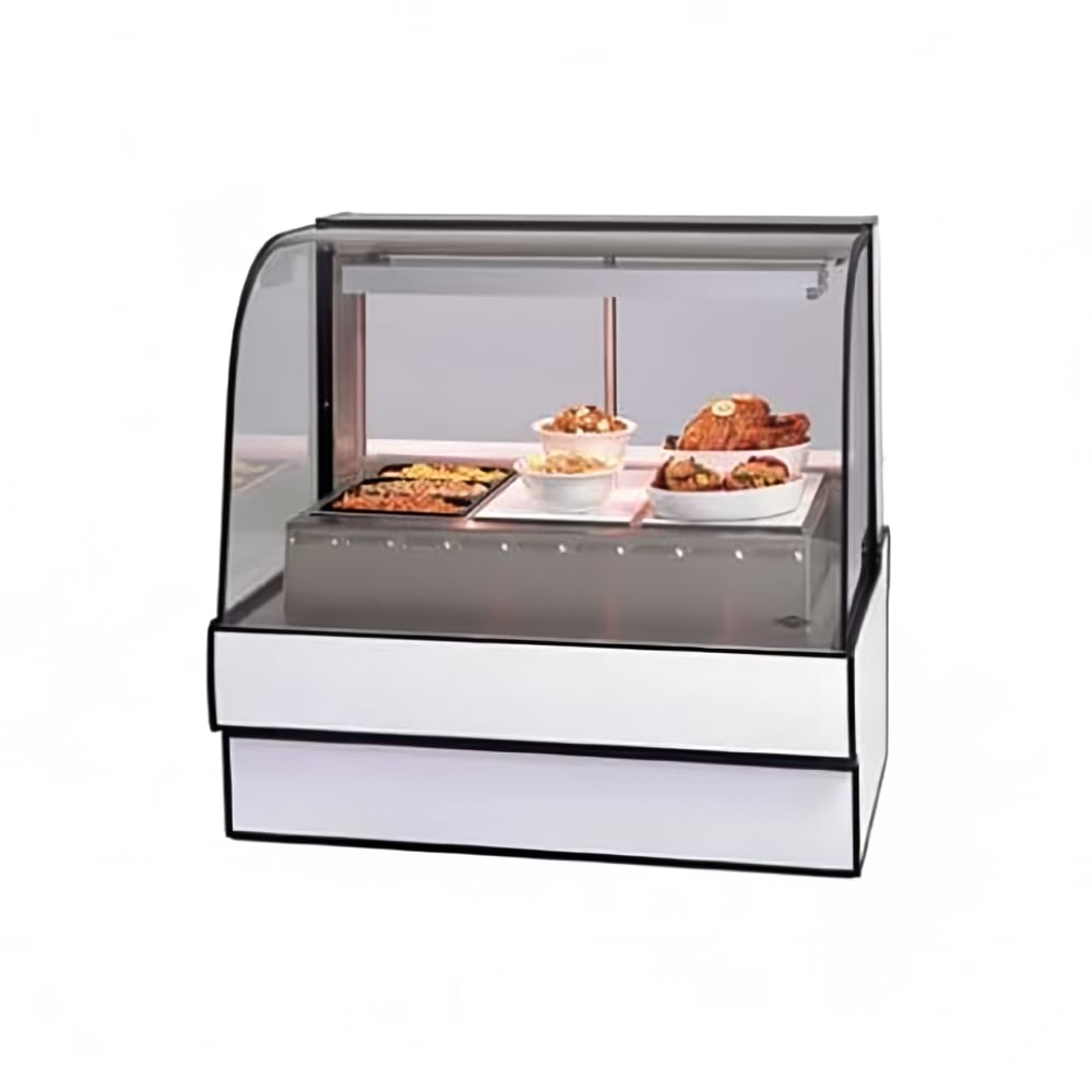 204-CG5048HDBLK 50.13" Full Service Hot Food Display - Curved Glass, 120v, Black