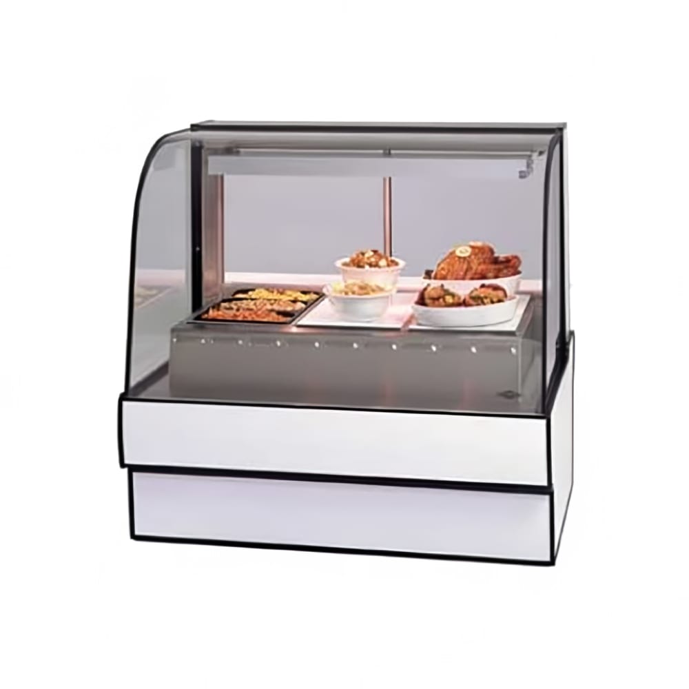204-CG5948HDBLK 59.13" Full Service Hot Food Display - Curved Glass, 120v, Black