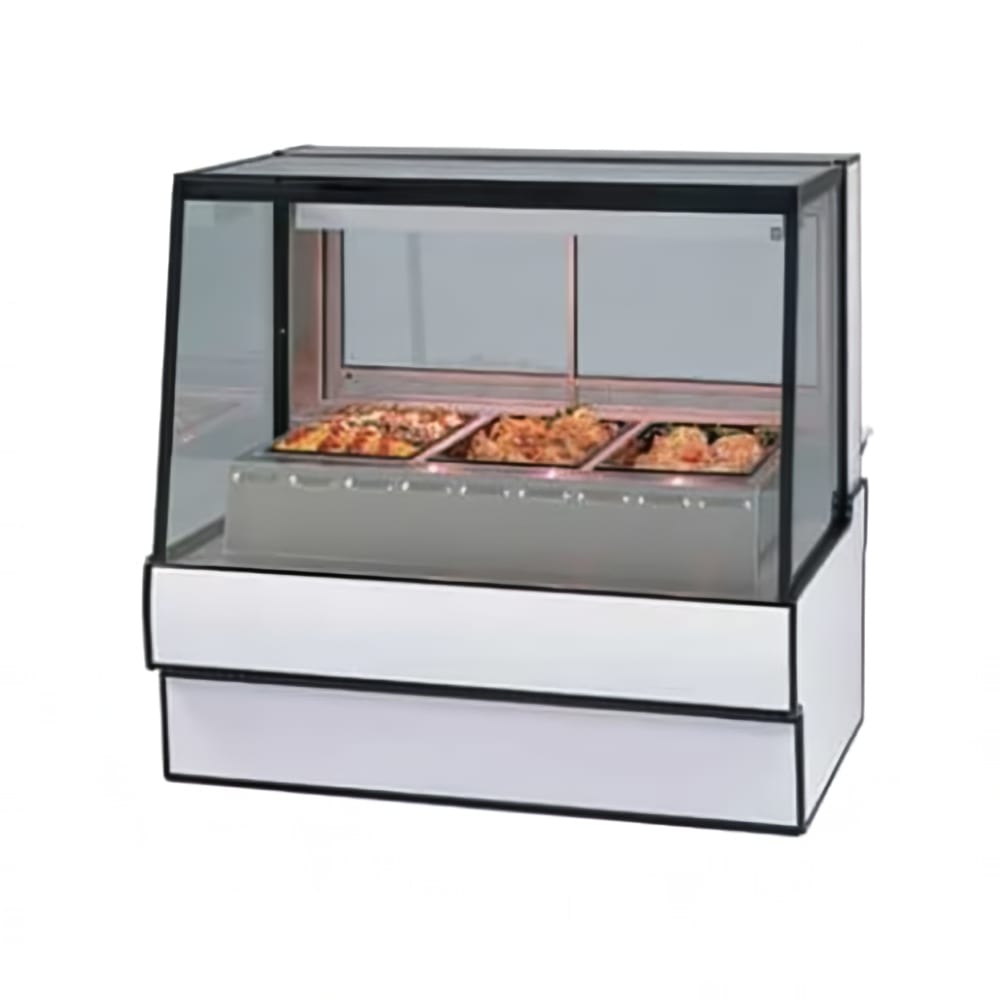 204-SG5048HDBLK 50.12" Full Service Hot Food Display - Straight Glass, 120v, Black