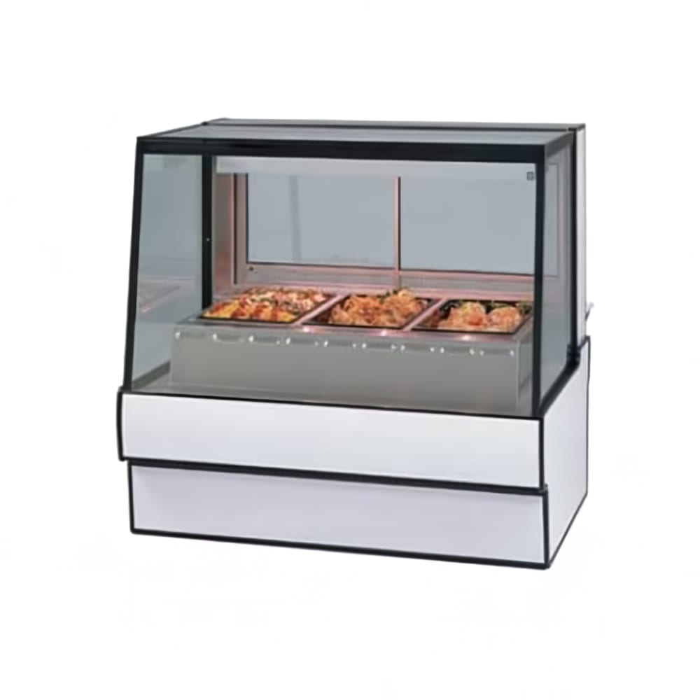 204-SG5948HDBLK 59.13" Full Service Hot Food Display - Straight Glass, 120v, Black