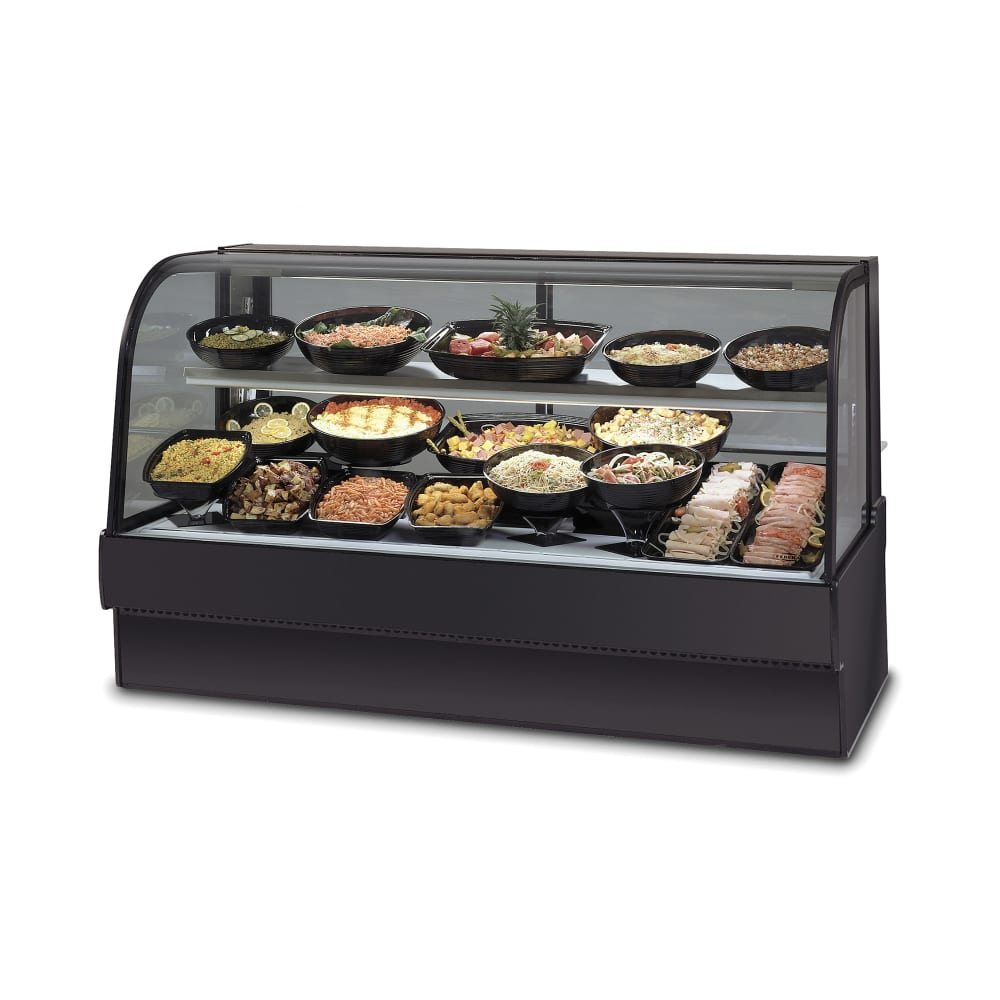 204-SGR3648CDBLK 36-1/8" Full Service Deli Case w/ Straight Glass - (2) Levels, 120v