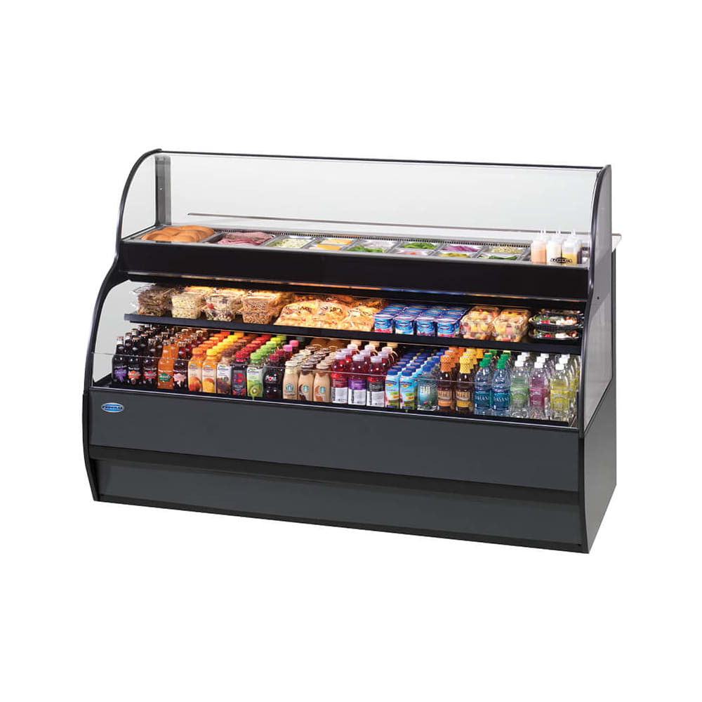 204-SSRSP5052 50" Horizontal Open Air Cooler & Prep Table w/ (3) Levels, 230v/1ph